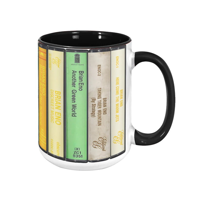 Retro Brian Eno Cassette Accent Mug Ceramic Gift for Music Lovers GradoCreations