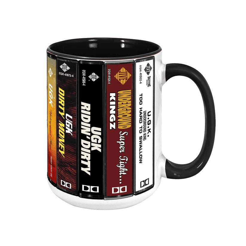 Retro Ceramic Accent Mug with UGK Cassette Designs for Music Lovers GradoCreations