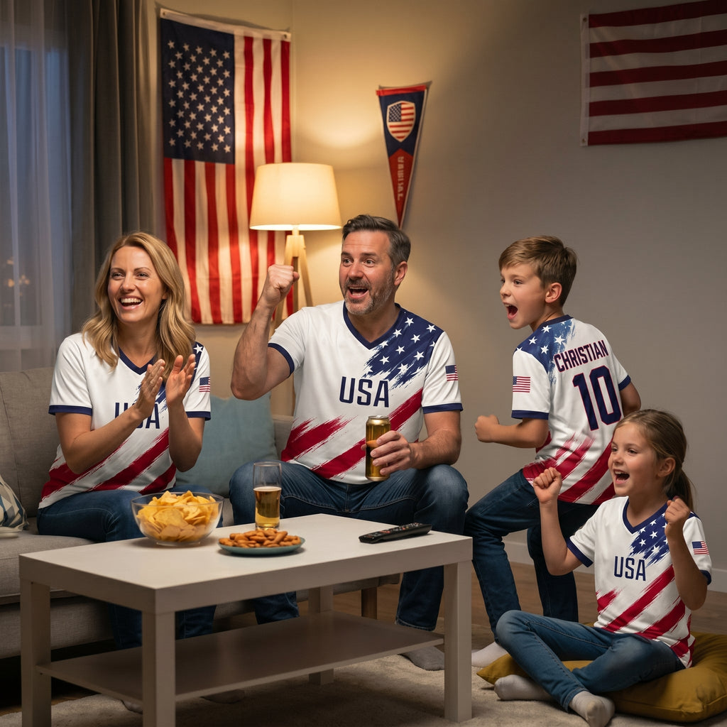 Personalized USA Flag Soccer Jersey Custom Name Number Gift for Sports Fans