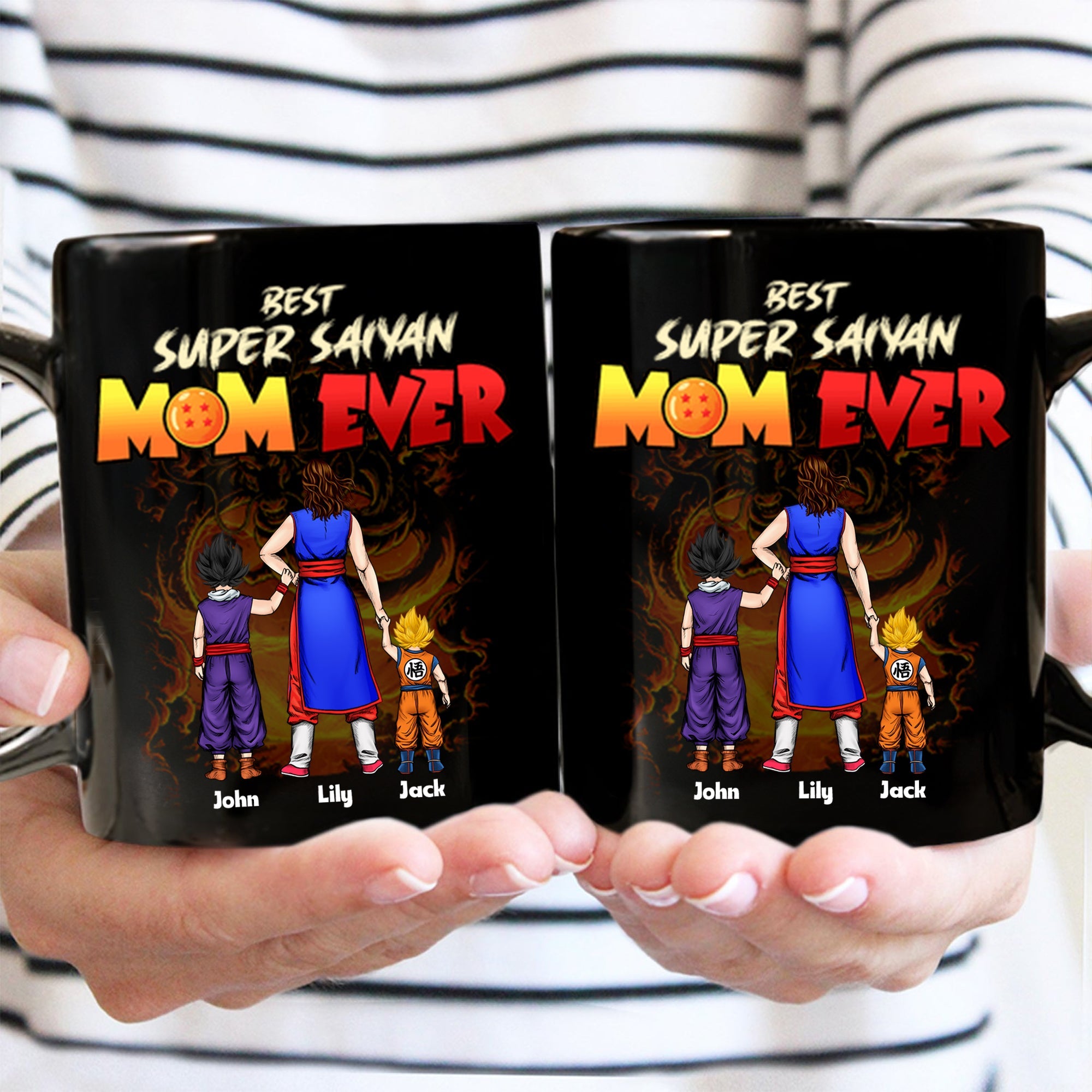 Personalized Black Mug Best Super Saiyan Mom Ever Gift