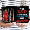 Personalized Super Dad Black Mug Gift for Father's Day