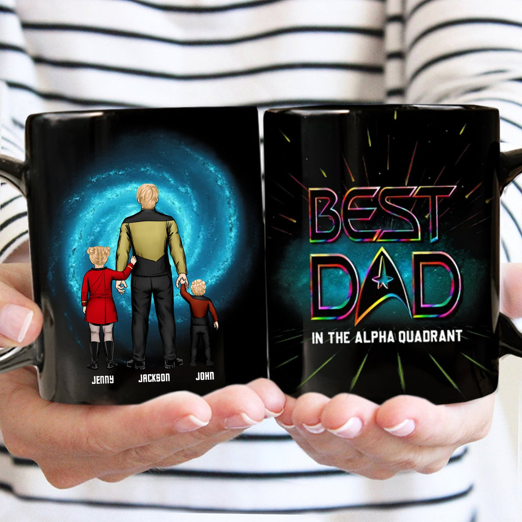 Personalized Black Mug Best Dad in the Alpha Quadrant Gift for Dad