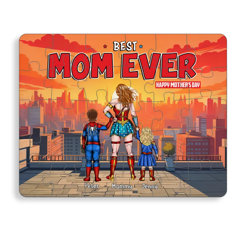 Personalized 'Best Mom Ever' Puzzle Custom Family Gift