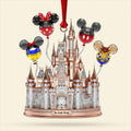 Personalized Acrylic Disney Castle Ornament Custom Family Gift for Christmas Ornament GradoCreations