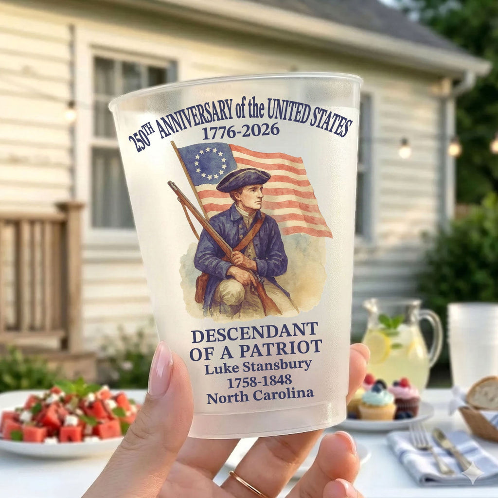 Personalized Frosted Patriot Cups for Independence Day Family Gifts