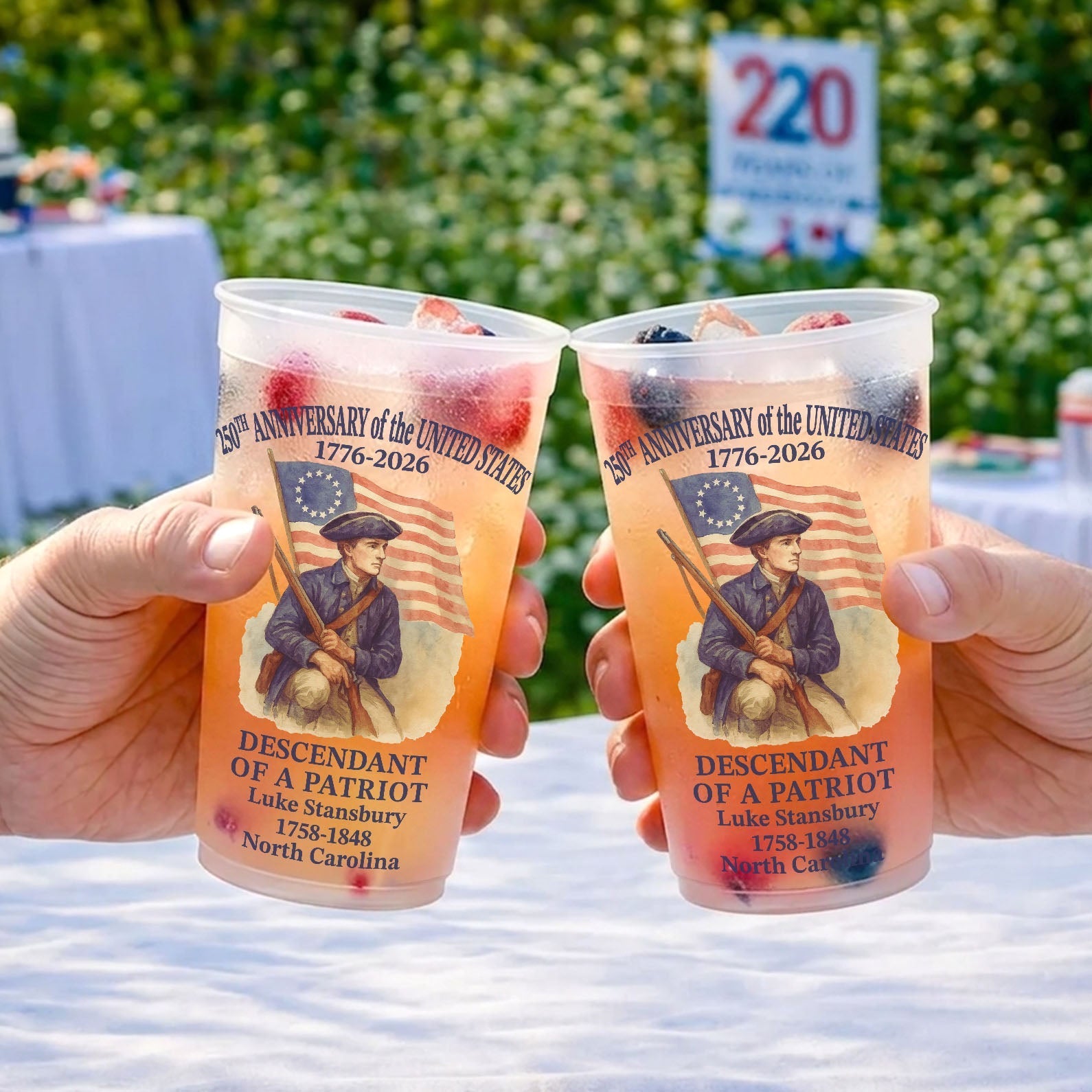 Personalized Frosted Patriot Cups for Independence Day Family Gifts