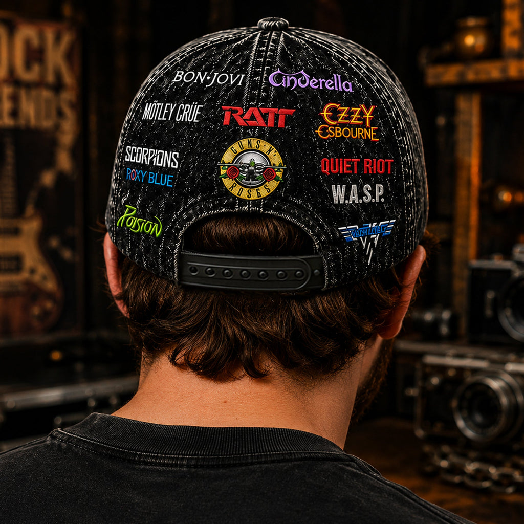 Personalized Classic Rock Logo Cap Custom Name Gift for Fans GradoCreations