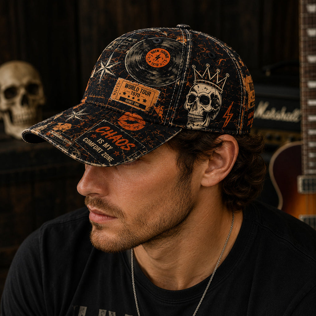Personalized Classic Rock Cap Retro Design Gift for Music Lovers GradoCreations
