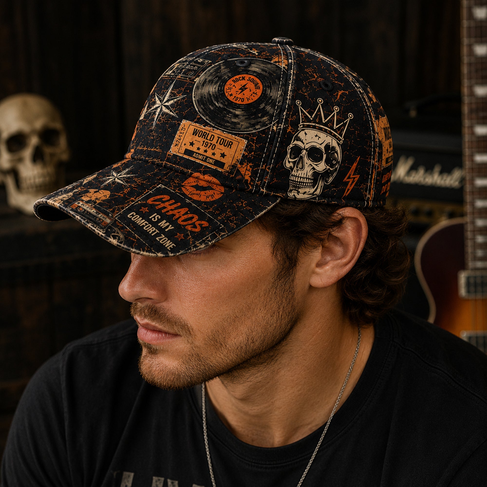 Personalized Classic Rock Cap Retro Design Gift for Music Lovers GradoCreations