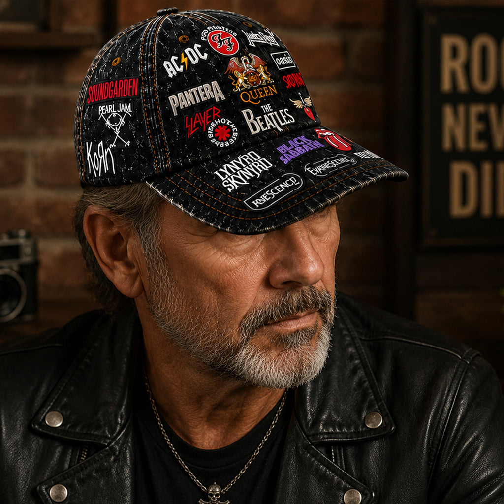 Personalized Classic Rock Legends Cap Custom Name Gift for Music Lovers GradoCreations
