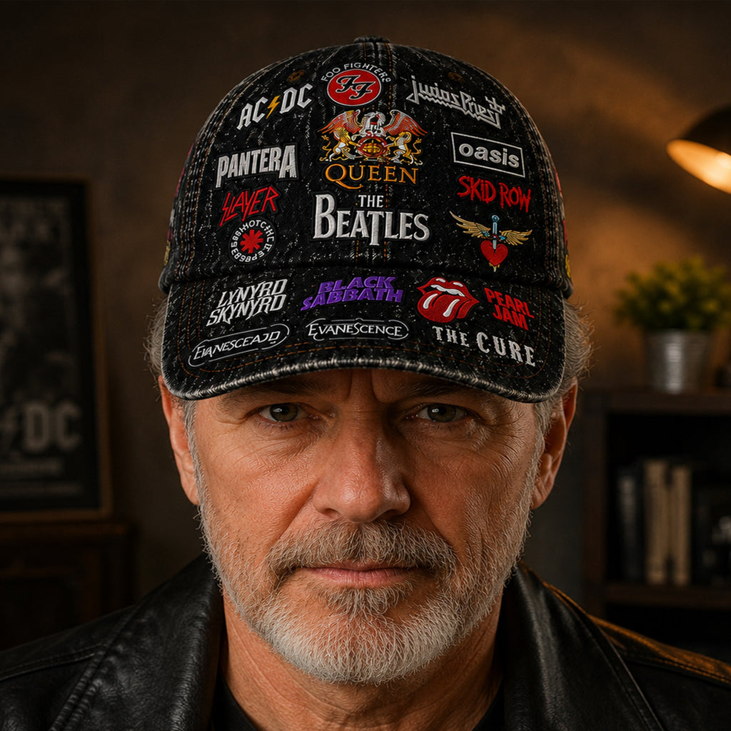 Personalized Classic Rock Legends Cap Custom Name Gift for Music Lovers GradoCreations
