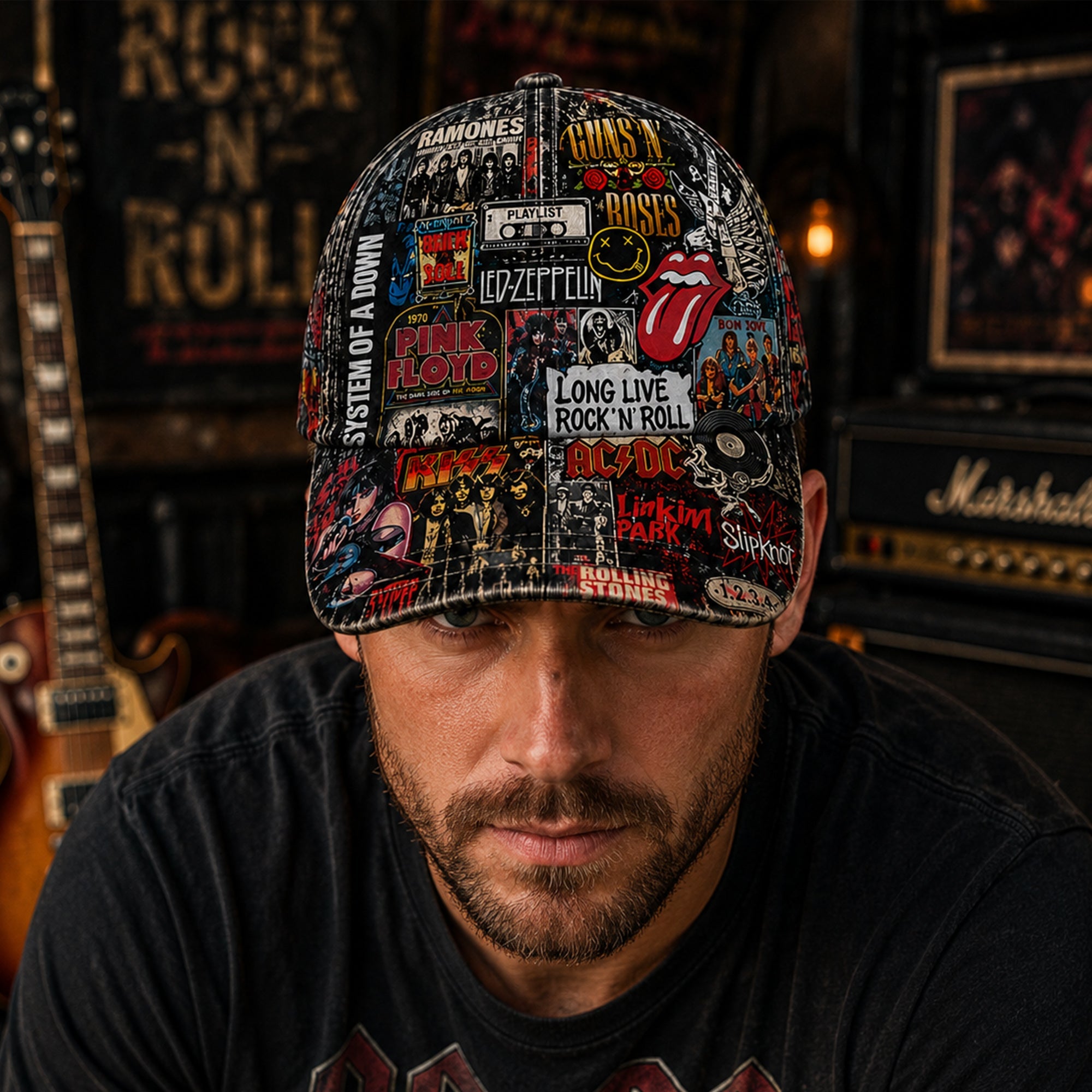 Personalized Classic Rock Cap Custom Style Gift for Music Lovers GradoCreations