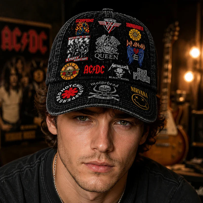 Personalized Classic Rock Cap Custom Name Gift for Music Lovers Classic Cap GradoCreations
