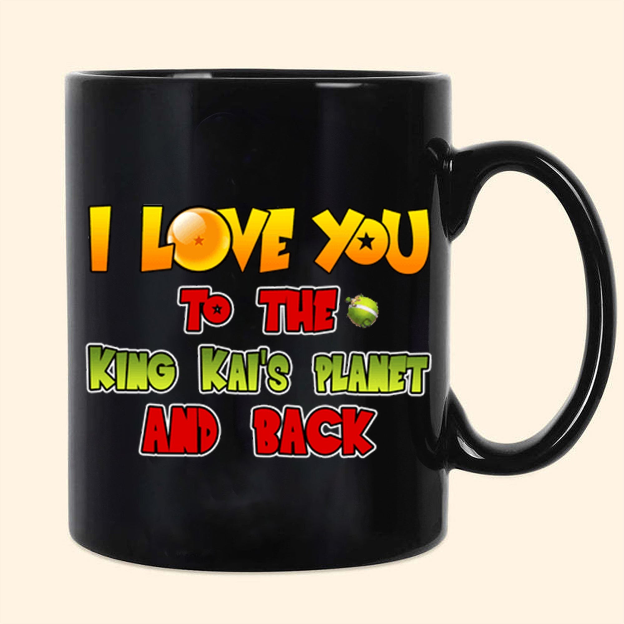 Personalized Black Mug I Love You to King Kai's Planet Gift for Couples