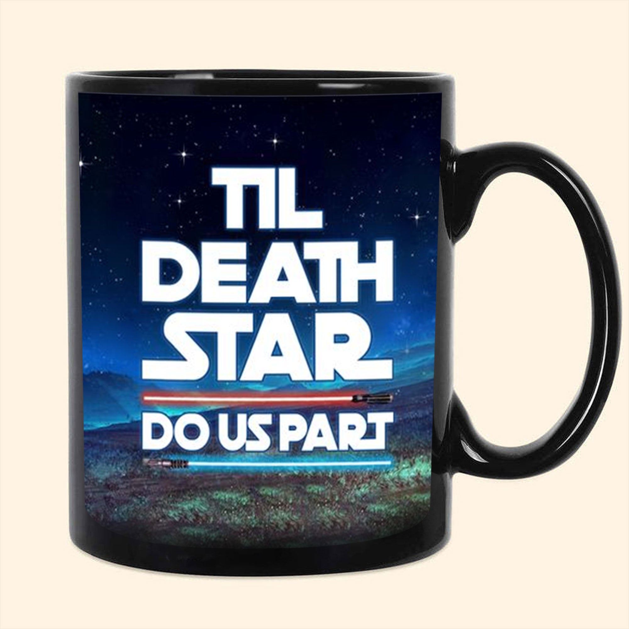 Personalized Couple Mug Til Death Star Do Us Part Black Gift