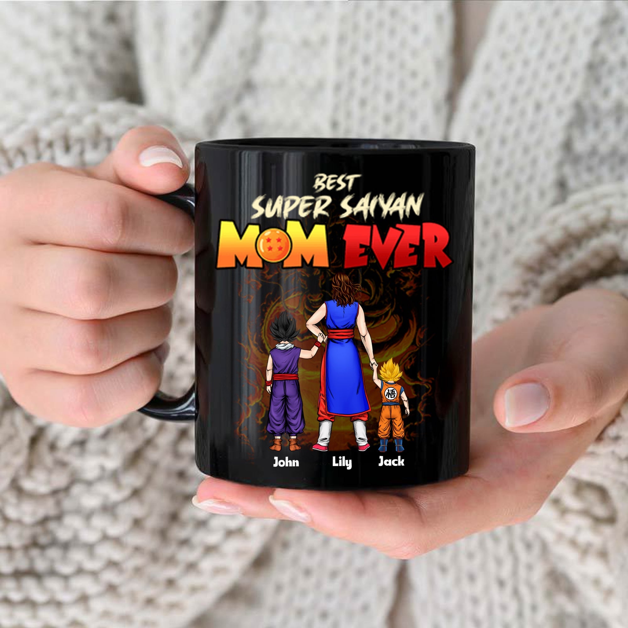 Personalized Black Mug Best Super Saiyan Mom Ever Gift