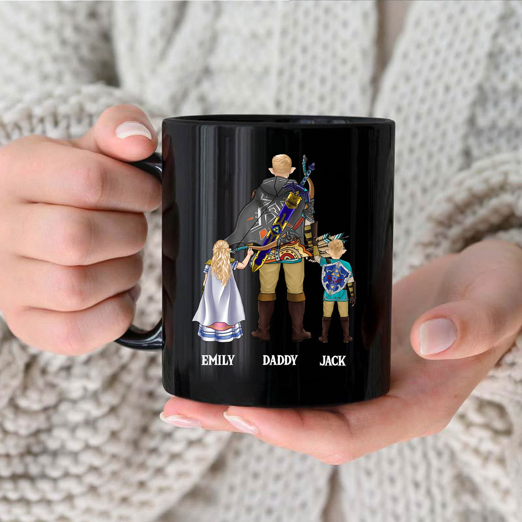 Personalized Black Mug with Dad Joke for Gaming Dad Gift