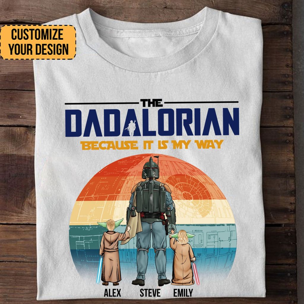 Personalized Dadalorian T-Shirt Gift for Dad | Custom Names
