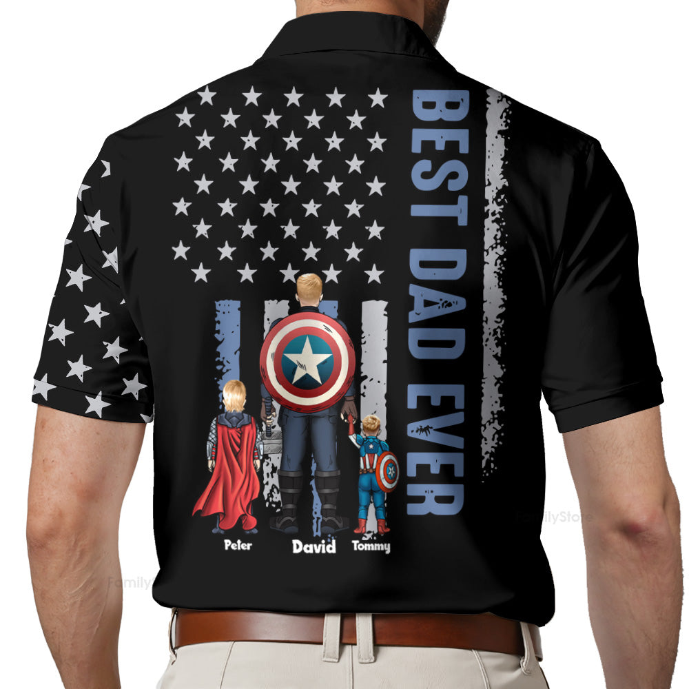 Personalized 3D Polo Best Dad Ever Gift for Dad Husband