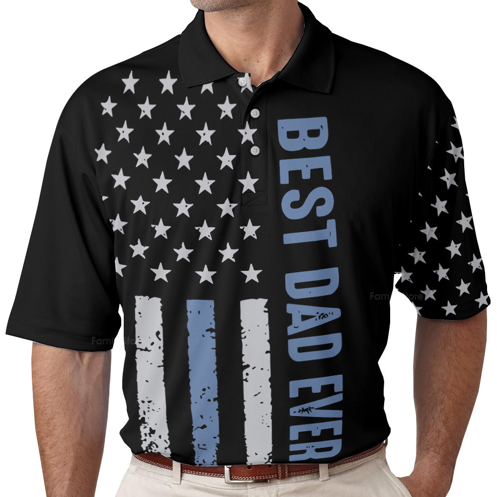 Personalized 3D Polo Best Dad Ever Gift for Dad Husband