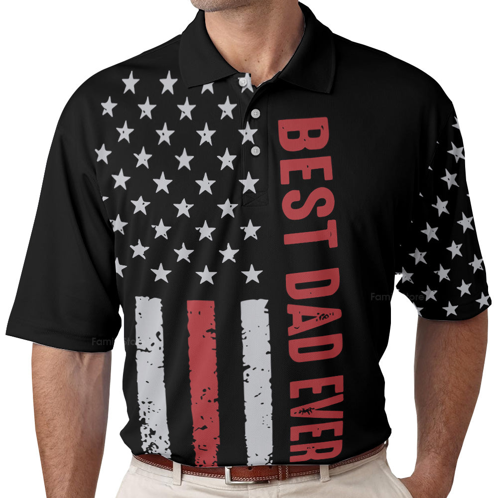 Personalized 3D Polo Best Dad Ever Gift for Dad Husband