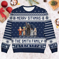 Personalized Merry Sithmas Ugly Sweater for Dad, Grandpa, Husband - Custom Family Gift