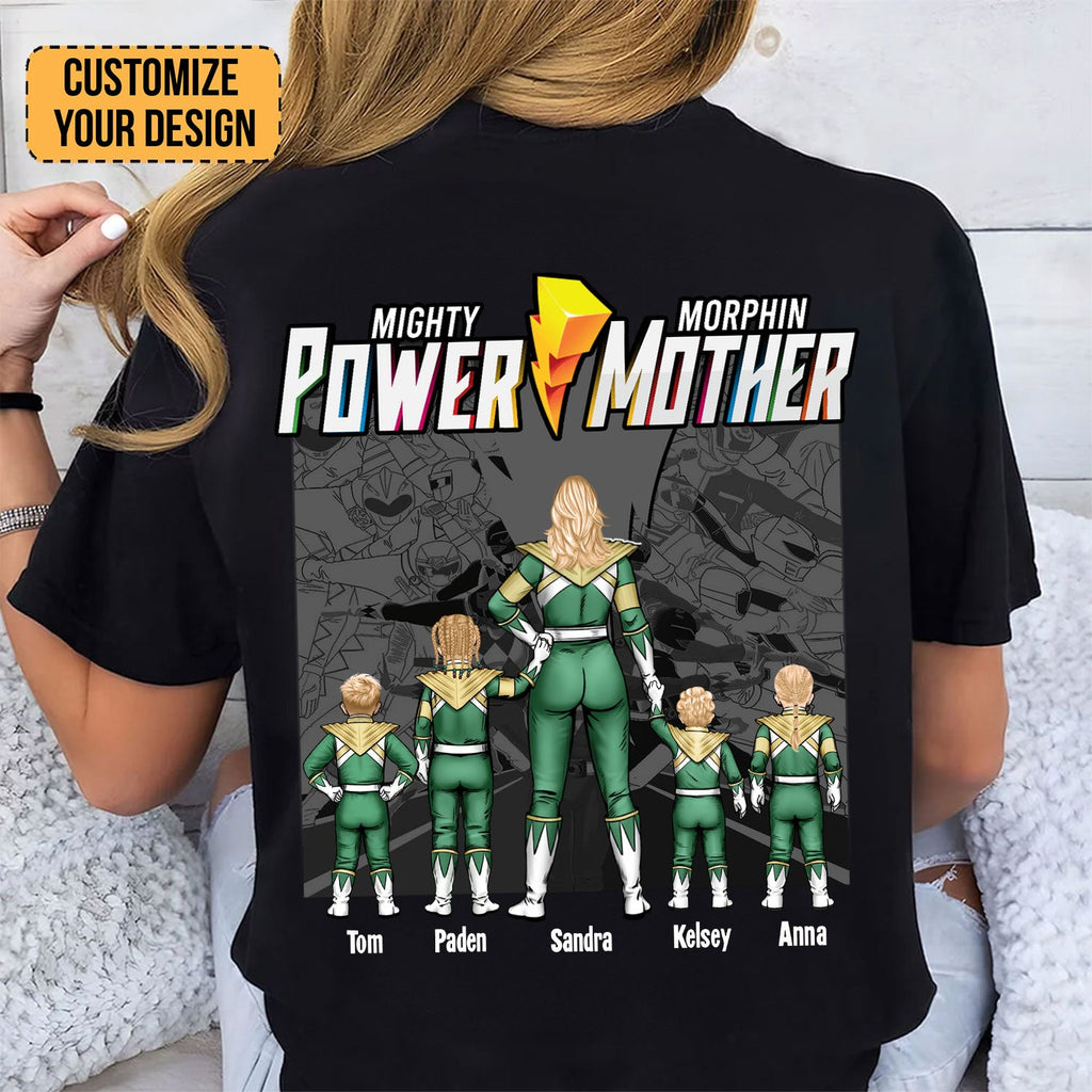 Personalized Mighty Morphin Power Rangers T-Shirt Gift for Mom