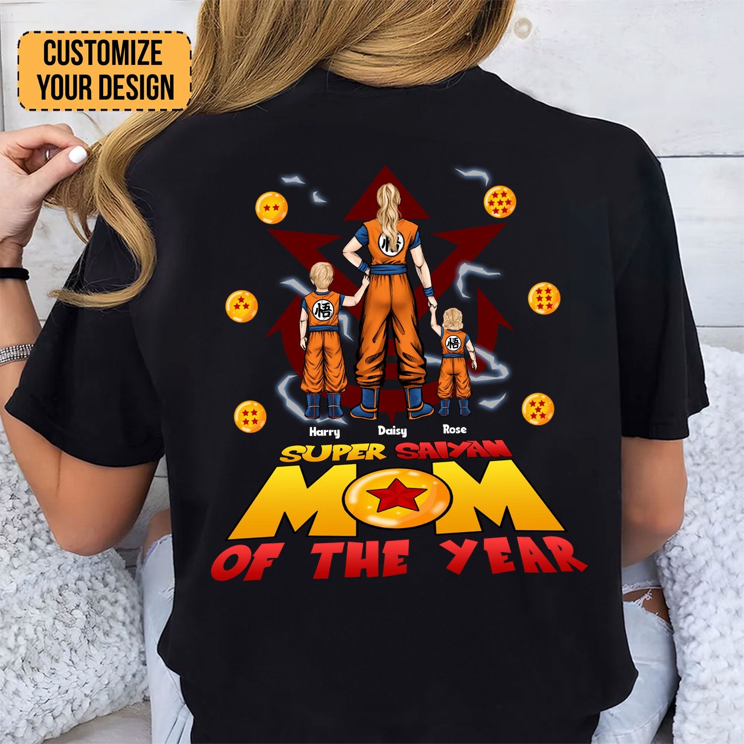 Personalized Super Saiyan Mom Of The Year T-Shirt Gift for Mom