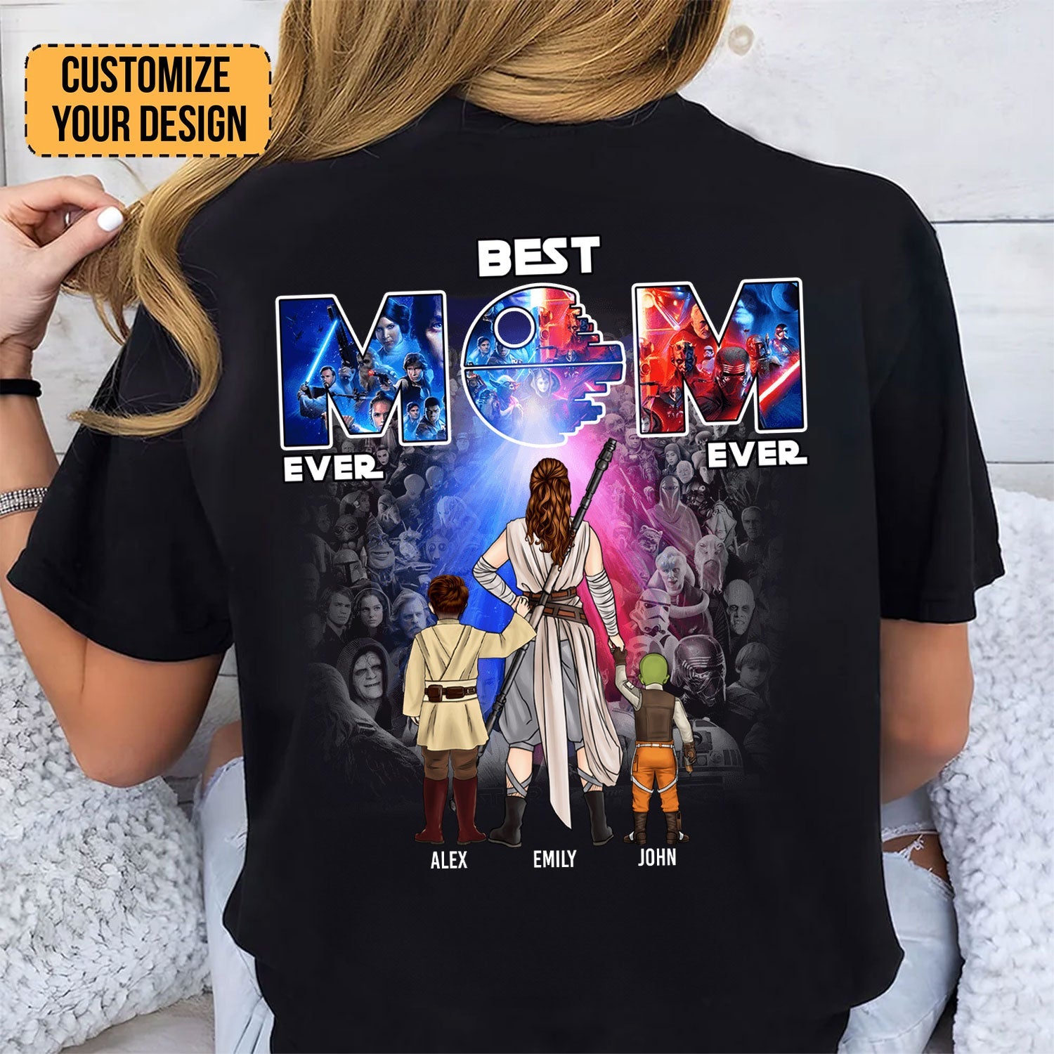 Personalized Best Mom Ever T-Shirt Custom Family Design Gift