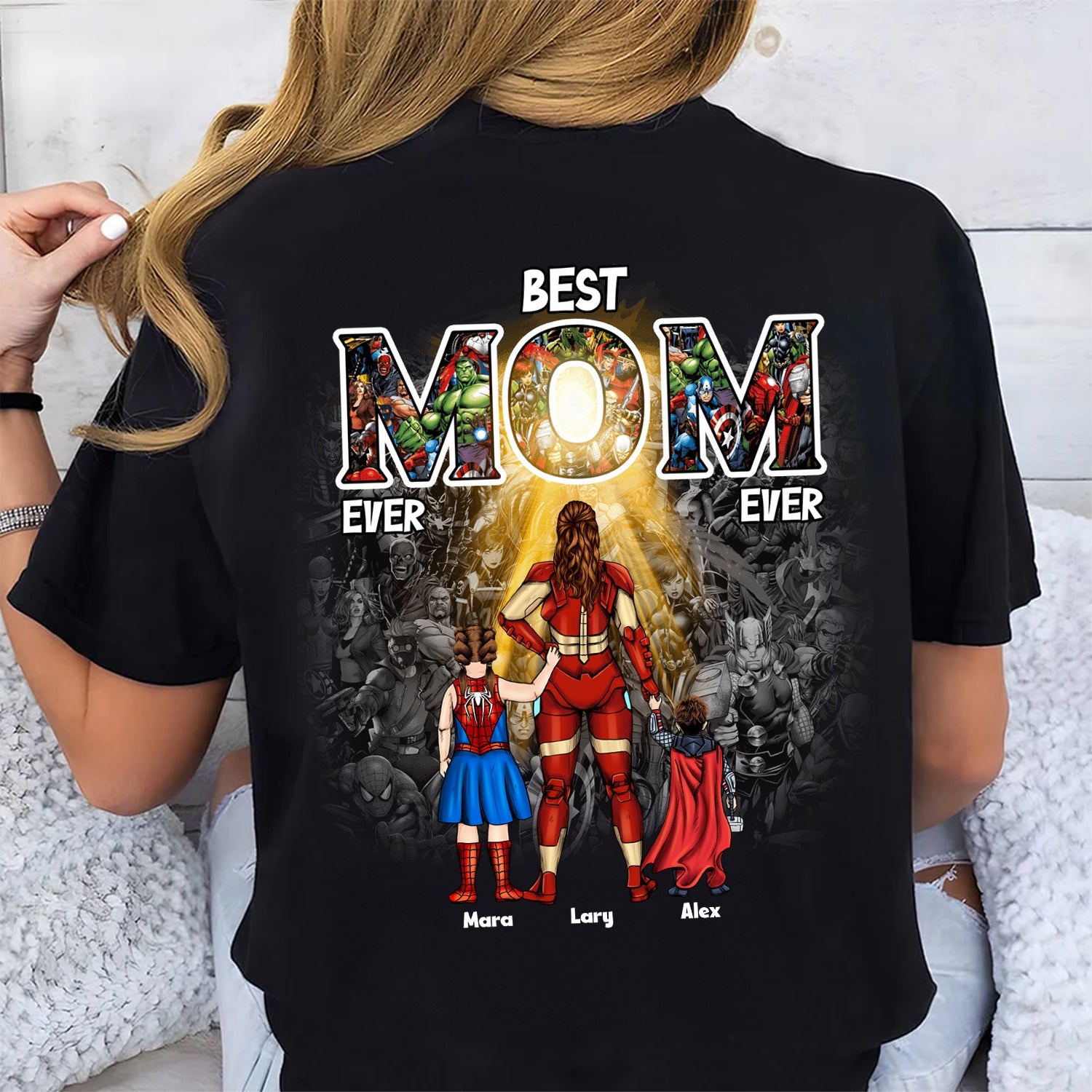 Personalized Superhero Mom T-Shirt Gift for Mother's Day