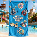Personalized Quick-Dry Beach Towel with Cartoon Characters - Summer Gift for Kids