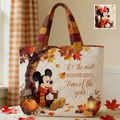 Personalized Quilted Tote Bag Fall Vibes Mickey Mouse Gift Quilted Tote Bag GradoCreations