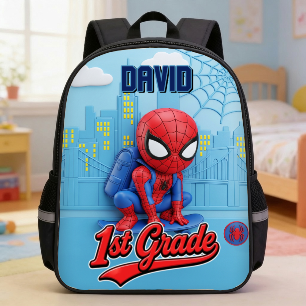 Personalized Spiderman Backpack Set for Kids - School Gift