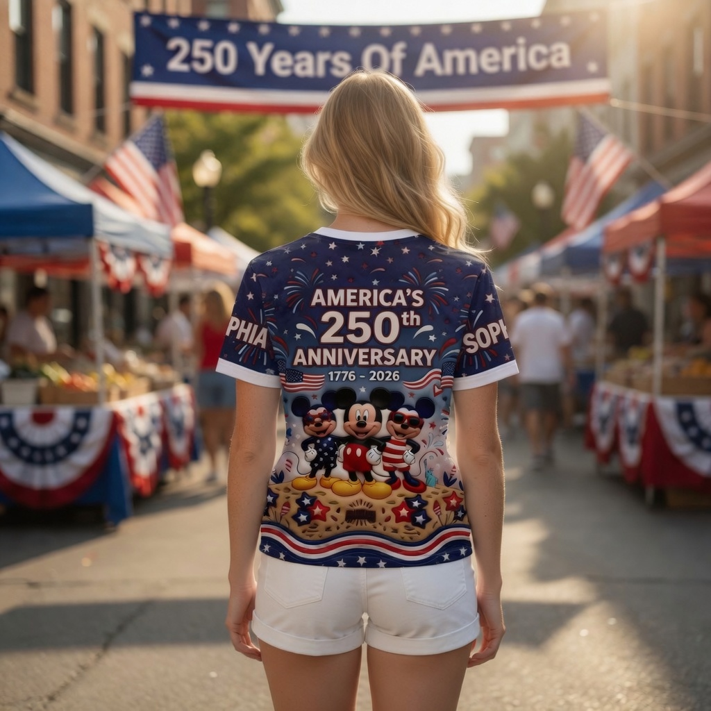 Personalized All Over Print Shirt 250th America Anniversary Gift for Fans