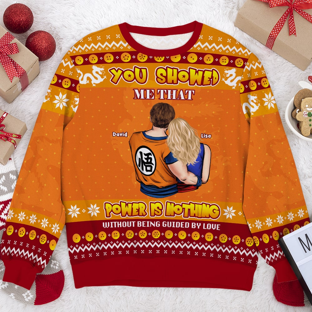 Personalized Ugly Sweater for Couples with Custom Names - Gift for Anniversary or Christmas