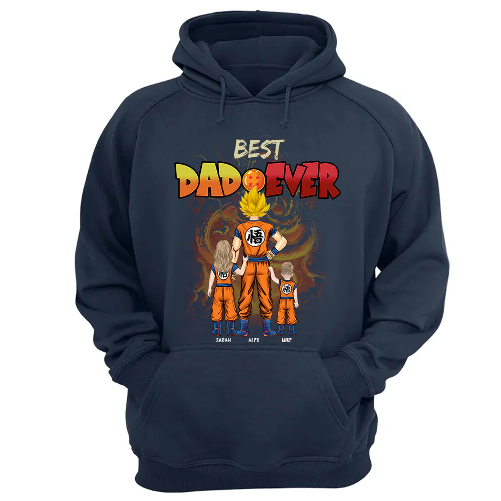 Personalized Best Dad Ever T-Shirt Custom Family Names Gift