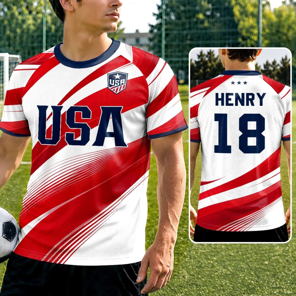 Personalized USA Soccer Jersey Custom Name Gift for Football Lovers