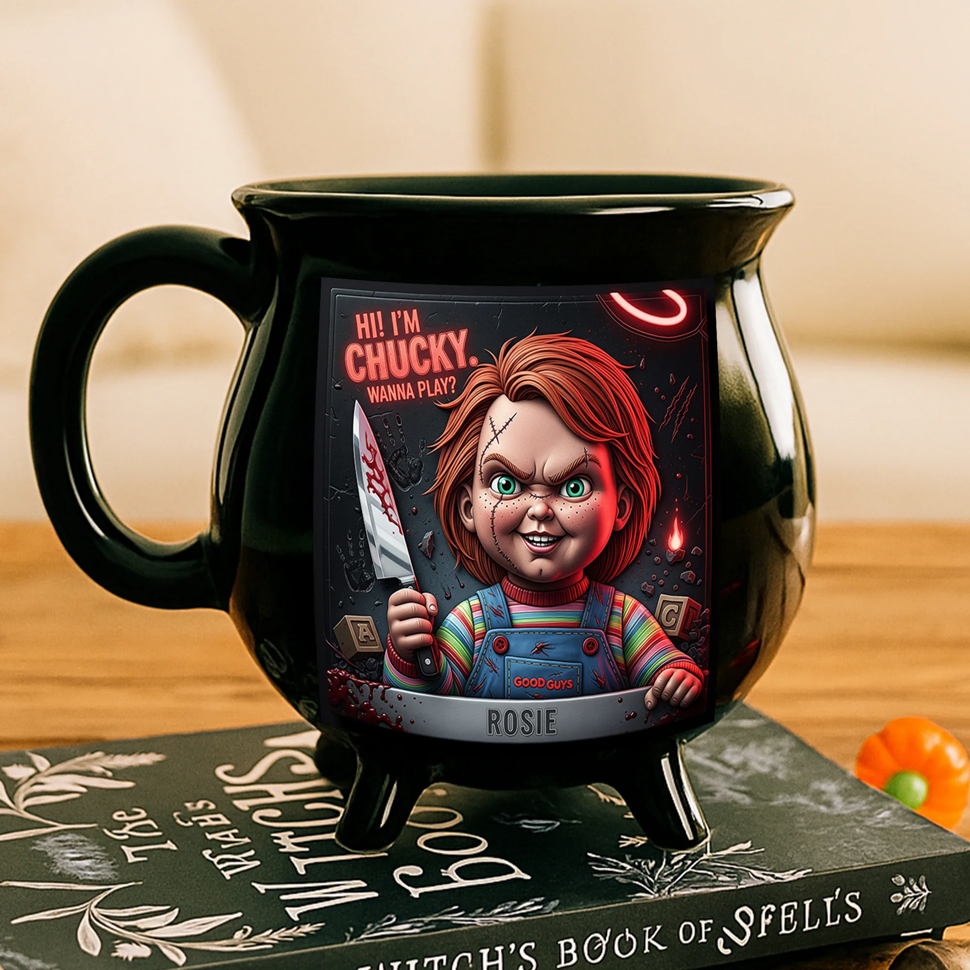 Personalized Horror Cauldron Mug Custom Name Halloween Gift Cauldron Coffee Mug GradoCreations