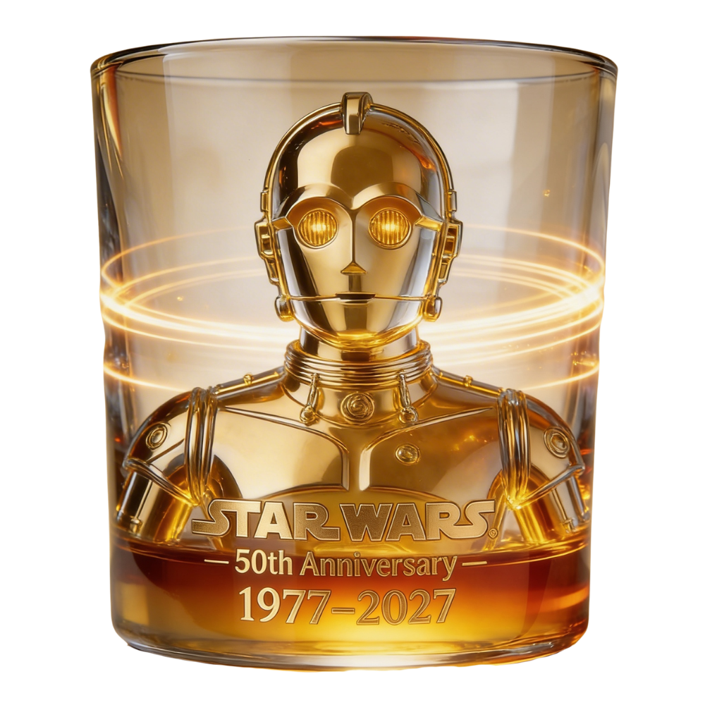 Personalized Whiskey Glass 50th Anniversary Star Wars Gift for Movie Fans