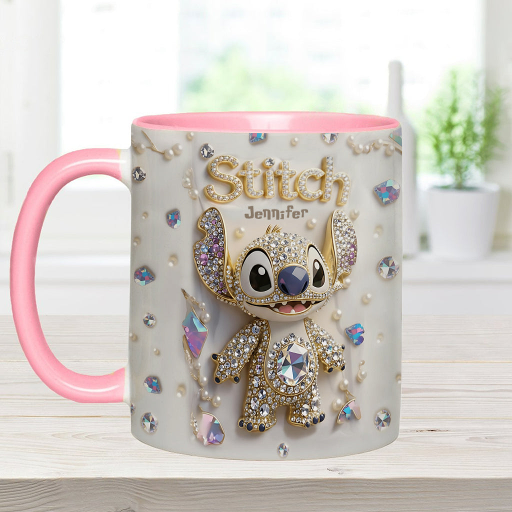 Personalized Disney Stitch Accent Mug Christmas Gift