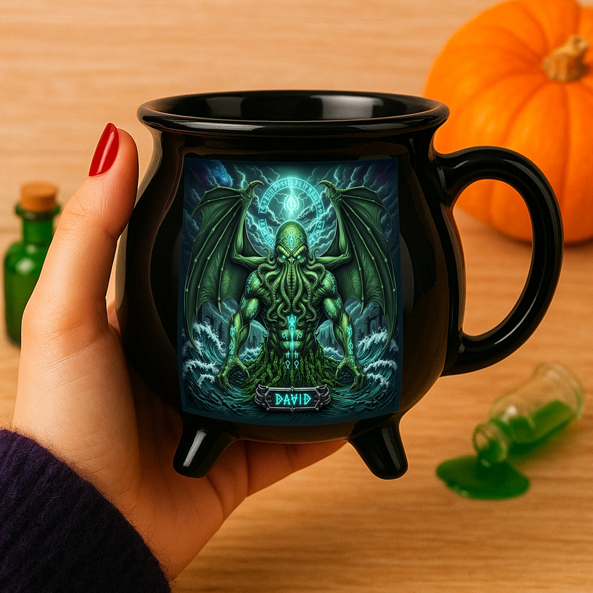 Personalized Horror Cauldron Mug Custom Name Halloween Gift Cauldron Coffee Mug GradoCreations
