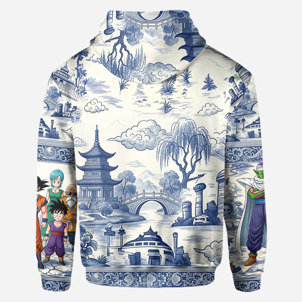 Personalized Blue Toile de Jouy Over Shirt Anniversary Gift AOP Shirt GradoCreations