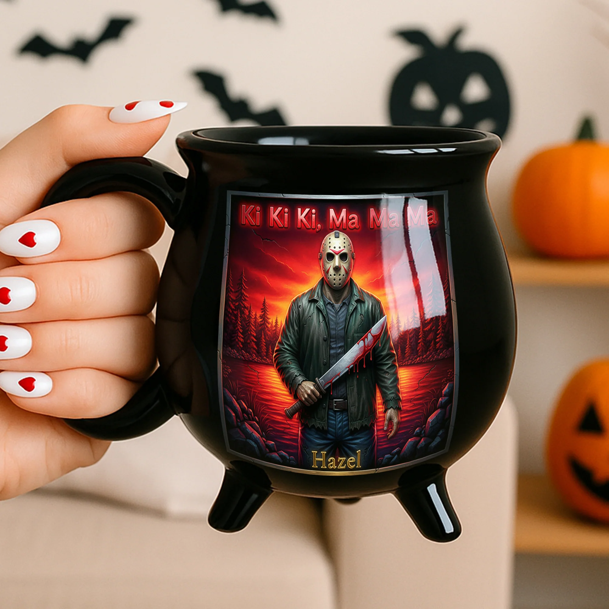 Personalized Horror Cauldron Mug Custom Name Halloween Gift Cauldron Coffee Mug GradoCreations