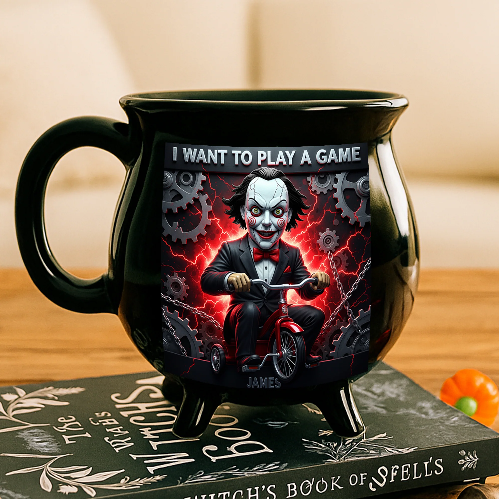 Personalized Horror Cauldron Mug Custom Name Halloween Gift Cauldron Coffee Mug GradoCreations