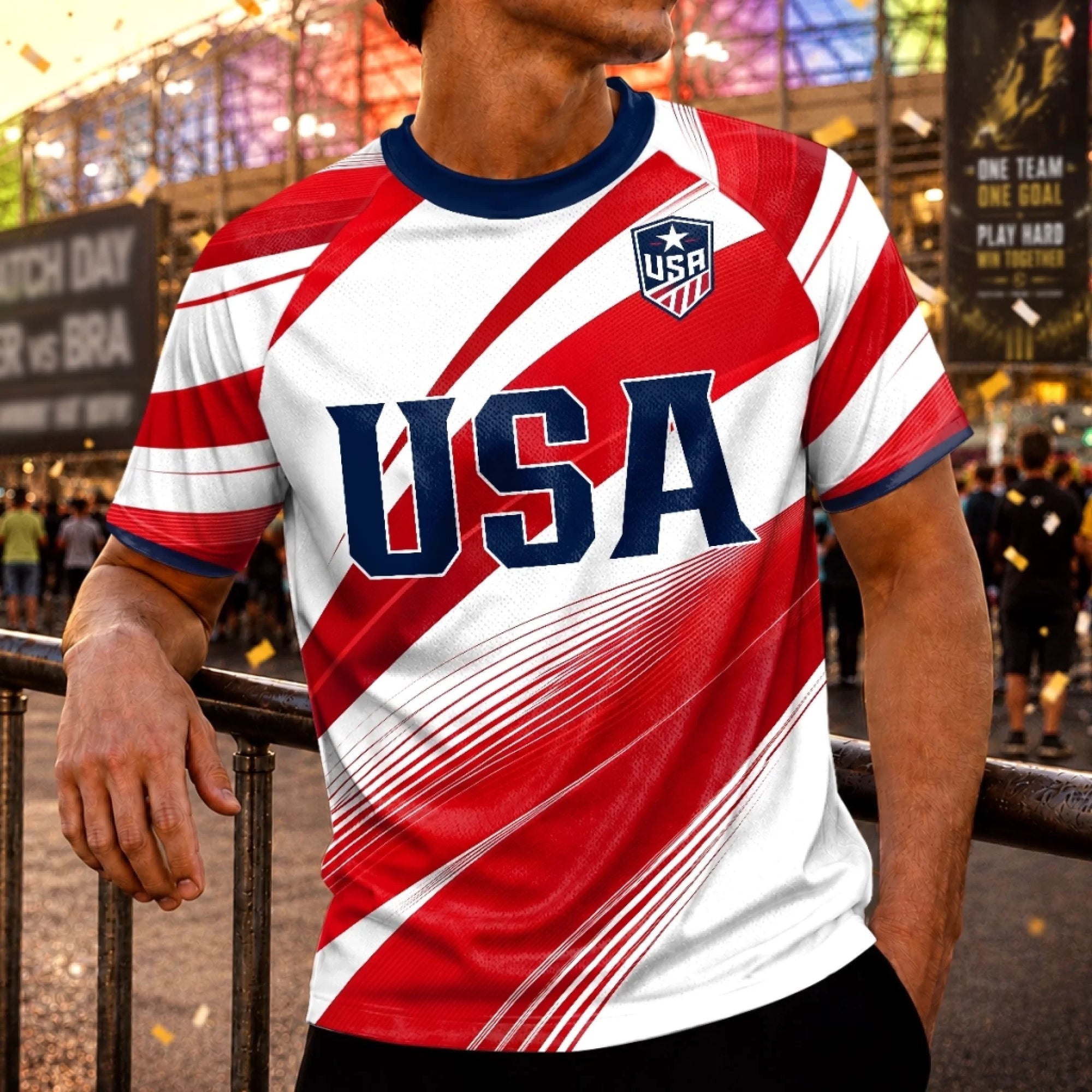 Personalized USA Soccer Jersey Custom Name Gift for Football Lovers
