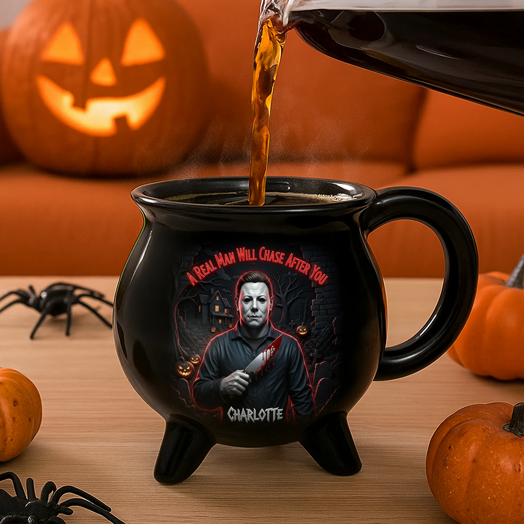 Personalized Horror Cauldron Mug Custom Name Halloween Gift Cauldron Coffee Mug GradoCreations