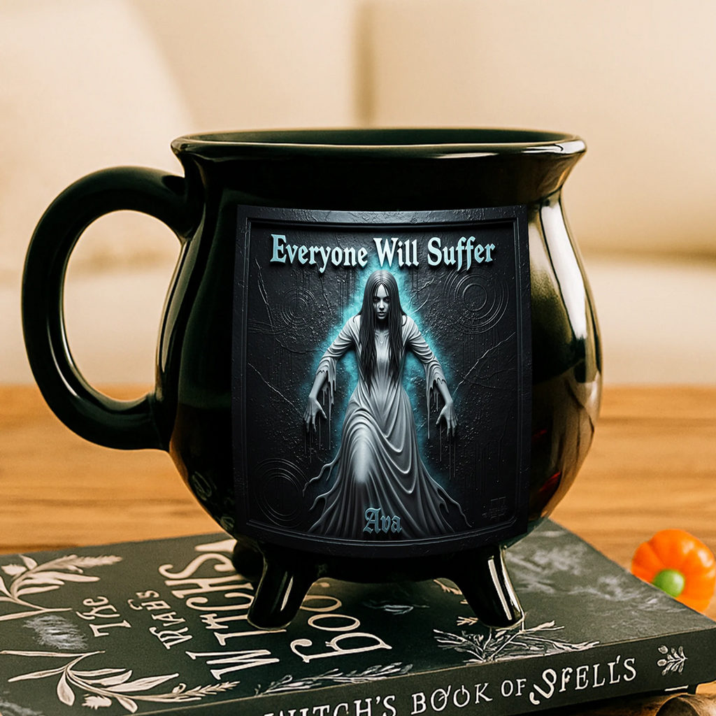 Personalized Horror Cauldron Mug Custom Name Halloween Gift Cauldron Coffee Mug GradoCreations