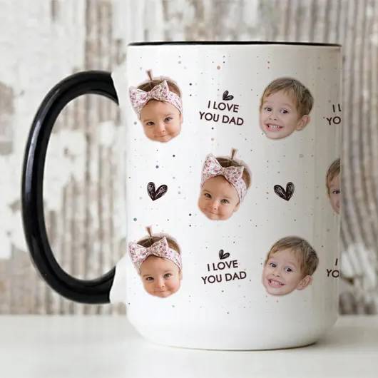 Personalized Ceramic Accent Mug Custom Photo Gift for Dad HN590 - Accent Mug In Full fix GradoCreations
