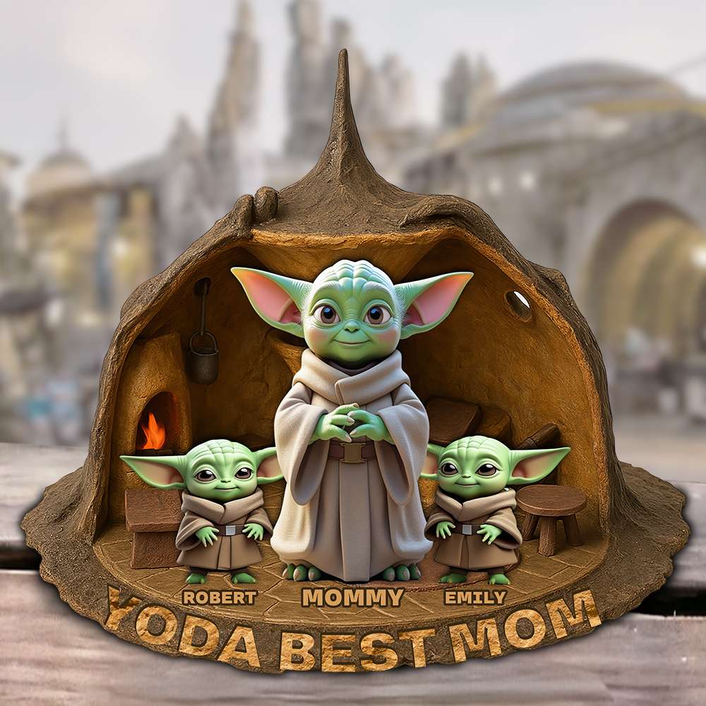 Personalized Yoda Best Mom Acrylic Plaque Custom Gift for Mom
