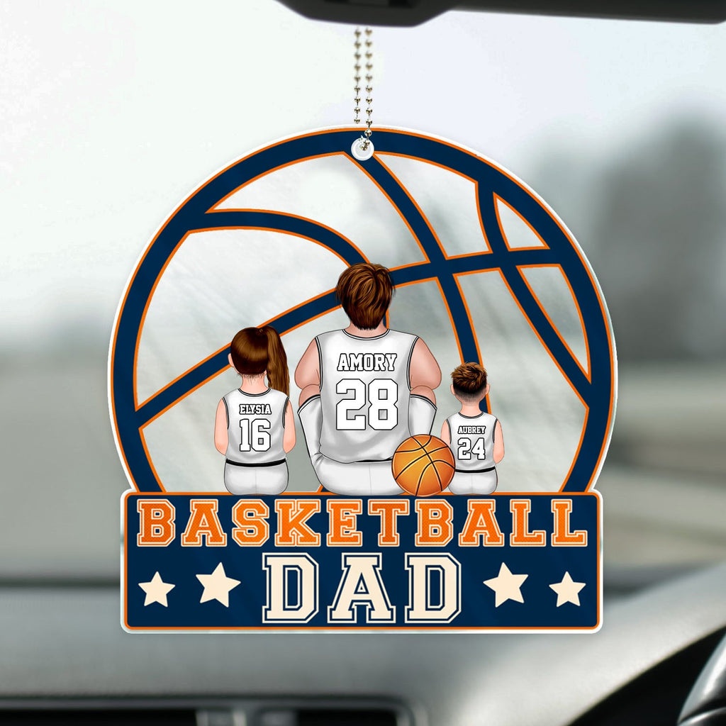 Personalized Basketball Dad Acrylic Car Hanging Ornament Gift